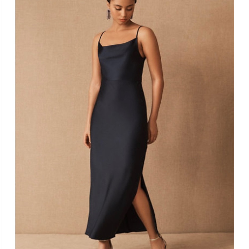 BHLDN Cali Satin Charmeuse Midi Dress